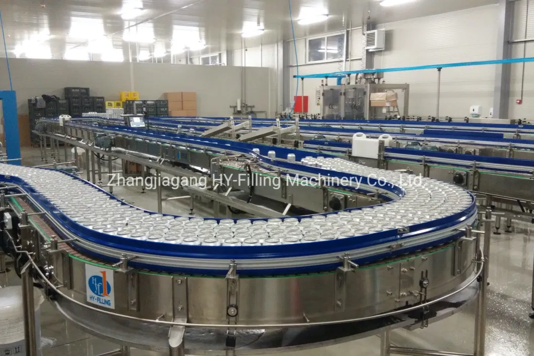 Aluminio/Pet/Estaño Hy-Filling giratorio llenado de botellas Línea de producción de jugo de bebidas Máquina de costura de enlatado